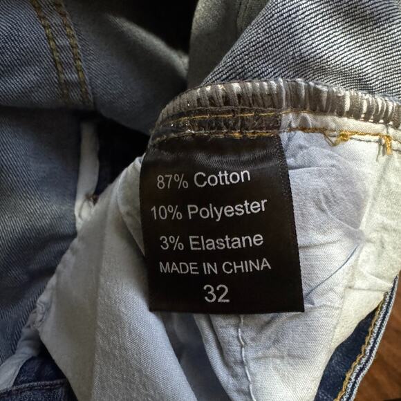 GINGTTO Mens Jeans Size 32x28 Skinny Fit Stretch Pants 32 28 Blue Denim - Picture 3 of 13